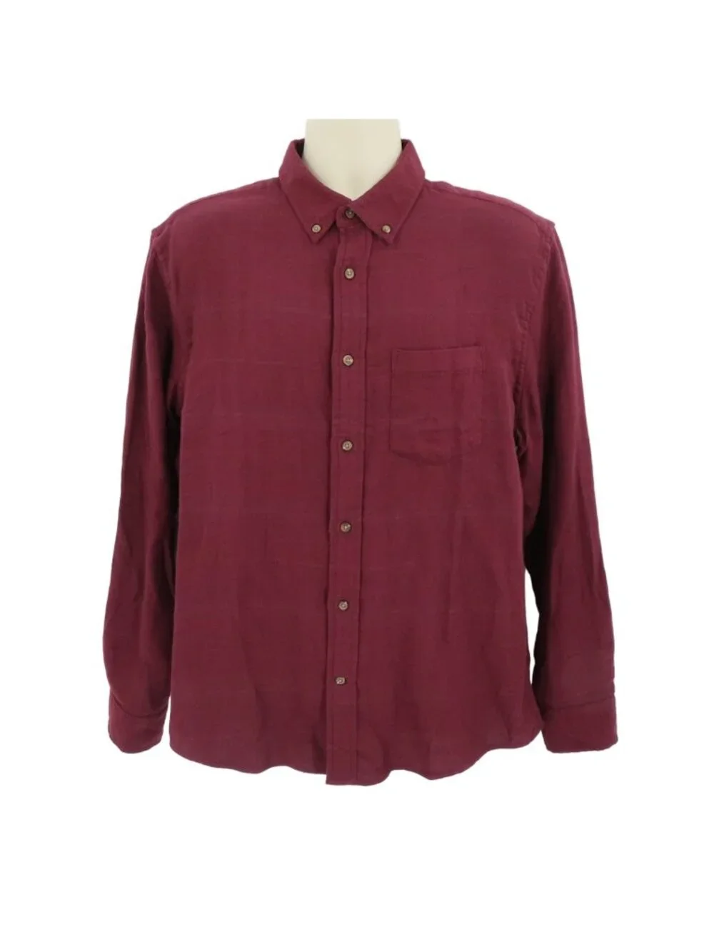 Banana Republic Mens Large Standard Fit Red Wine Collar Button Front Shirt NEW